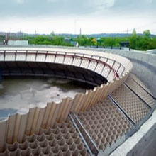 Тонкослойные модули в радиальных отстойниках.